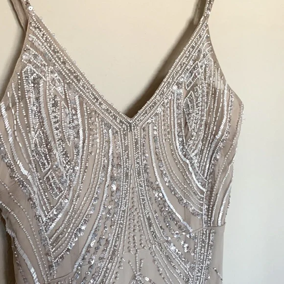 BHLDN Luxor beaded Art Deco bridal wedding dress 8 - Picture 6 of 10